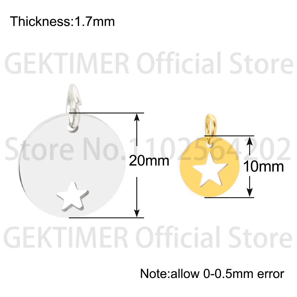 100PCS Round Blank Tag Stainless steel Keychain Pendant Can Be Laser Engraved With Pet Name Personalized Dog Tag Bracelet