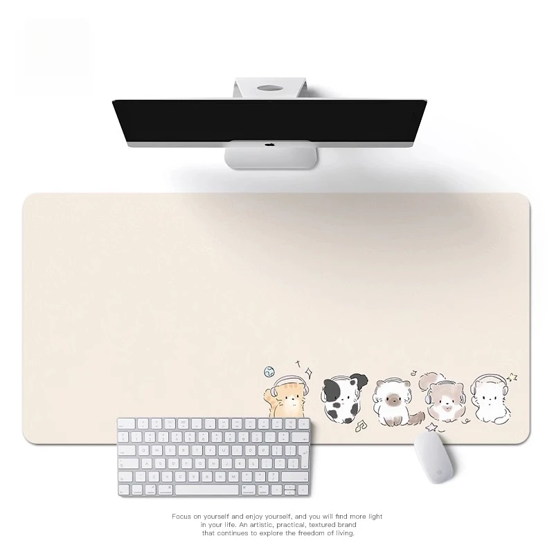 

Kawaii простой стиль Ins милый кот мультяшные коврики для мыши кожаные водонепроницаемые ковер для компьютерного стола компьютерная толщина 2 мм коврик для клавиатуры