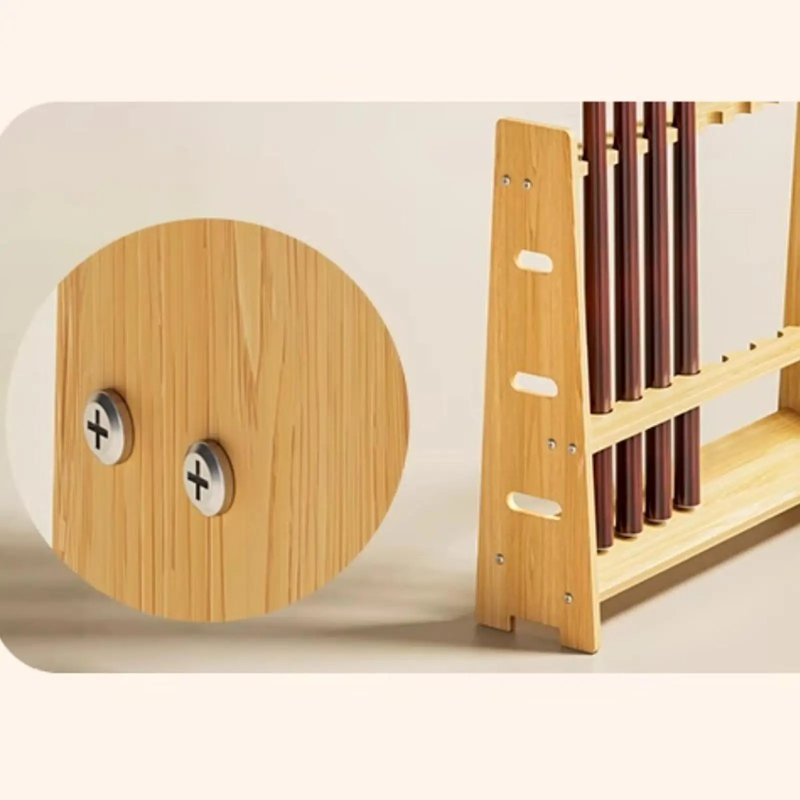 Pool Stick Holder Solid Wood Cue Rack Double Layer Easy Installation Stand for Pool Hall Game Room