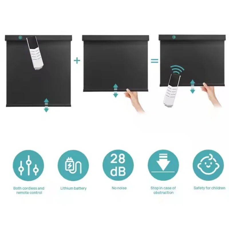 حار بيع 100٪ البوليستر طبقة مزدوجة ليلا ونهارا مع نظام تطبيق WI-FI APP ستائر التحكم عن بعد للنافذة #4