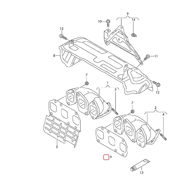 EXHAUST MANIFOLD GASKET Right 03H253050D for VW Phaeton Touareg Passat CC Magotan 03H 253 050 D