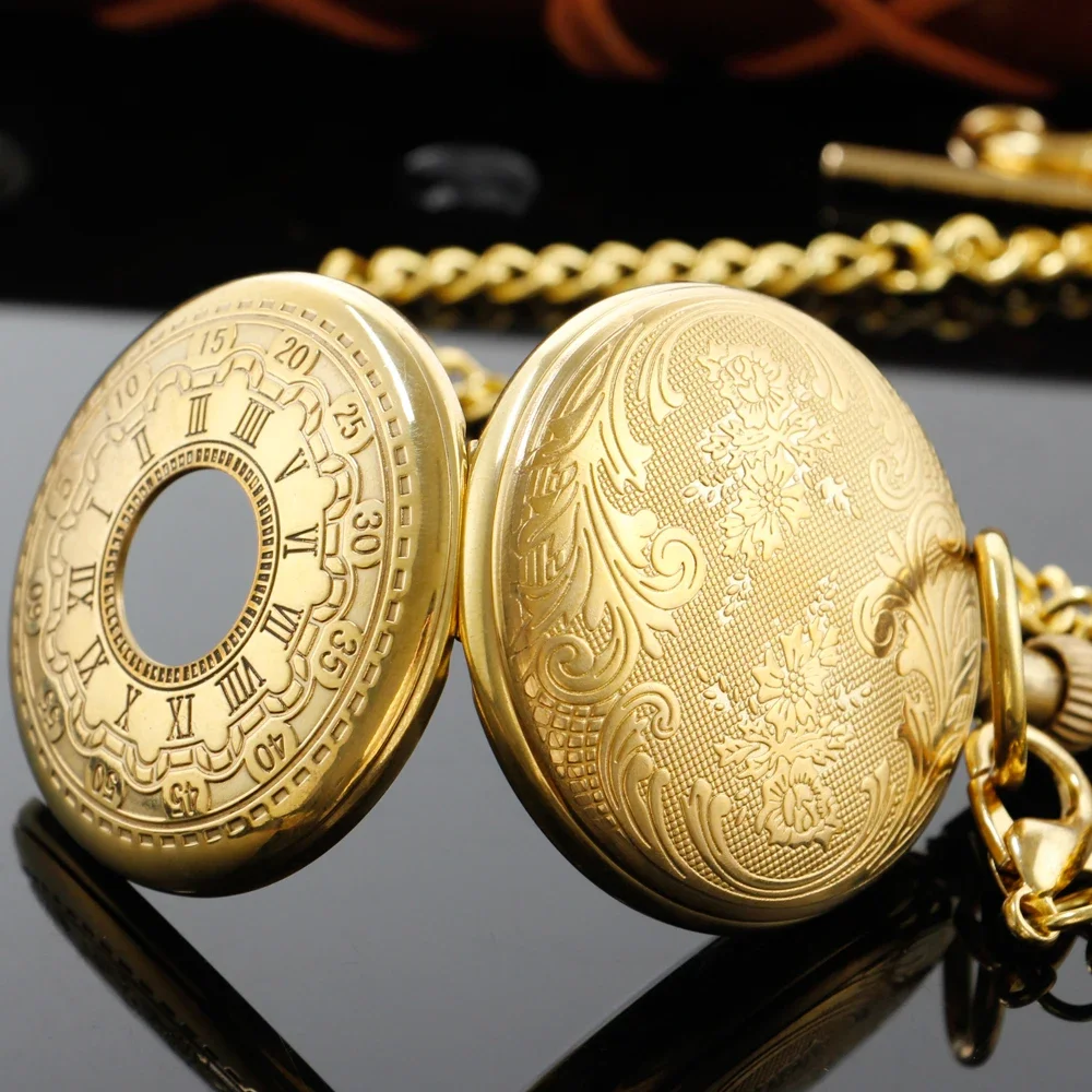 Antigo luxo tourbillon fase da lua steampunk masculino relógio de bolso mecânico retro cavalheiro sinal analógico relógio jóias presente