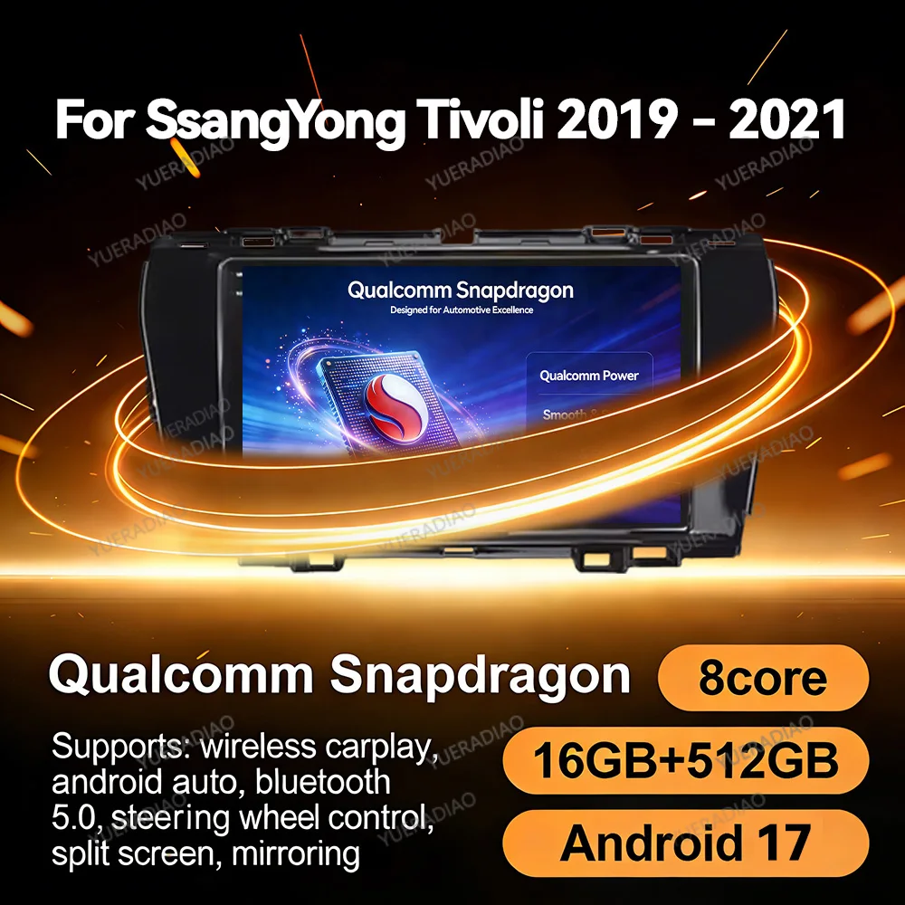 Android 17 Car Radio For SsangYong Tivolan Tivoli 2019 - 2021 Carplay Auto Multimedia Video Player Carplay Auto GPS NAVI 4G WIFI