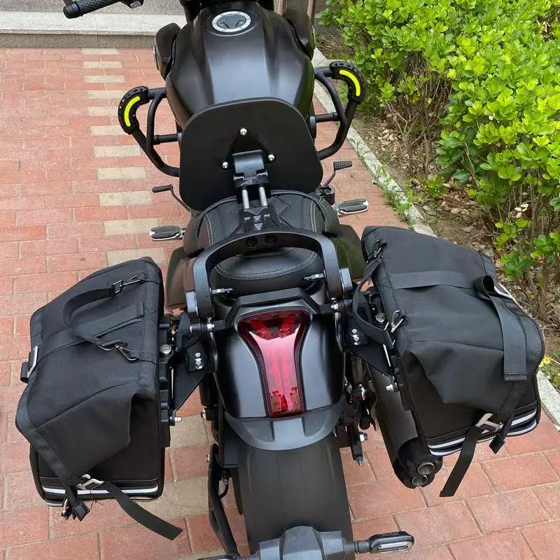 Motorcycle Waterproof Canvas Saddlebags Qucik Release Saddle bag side cross bag For Keeway V302 V302C