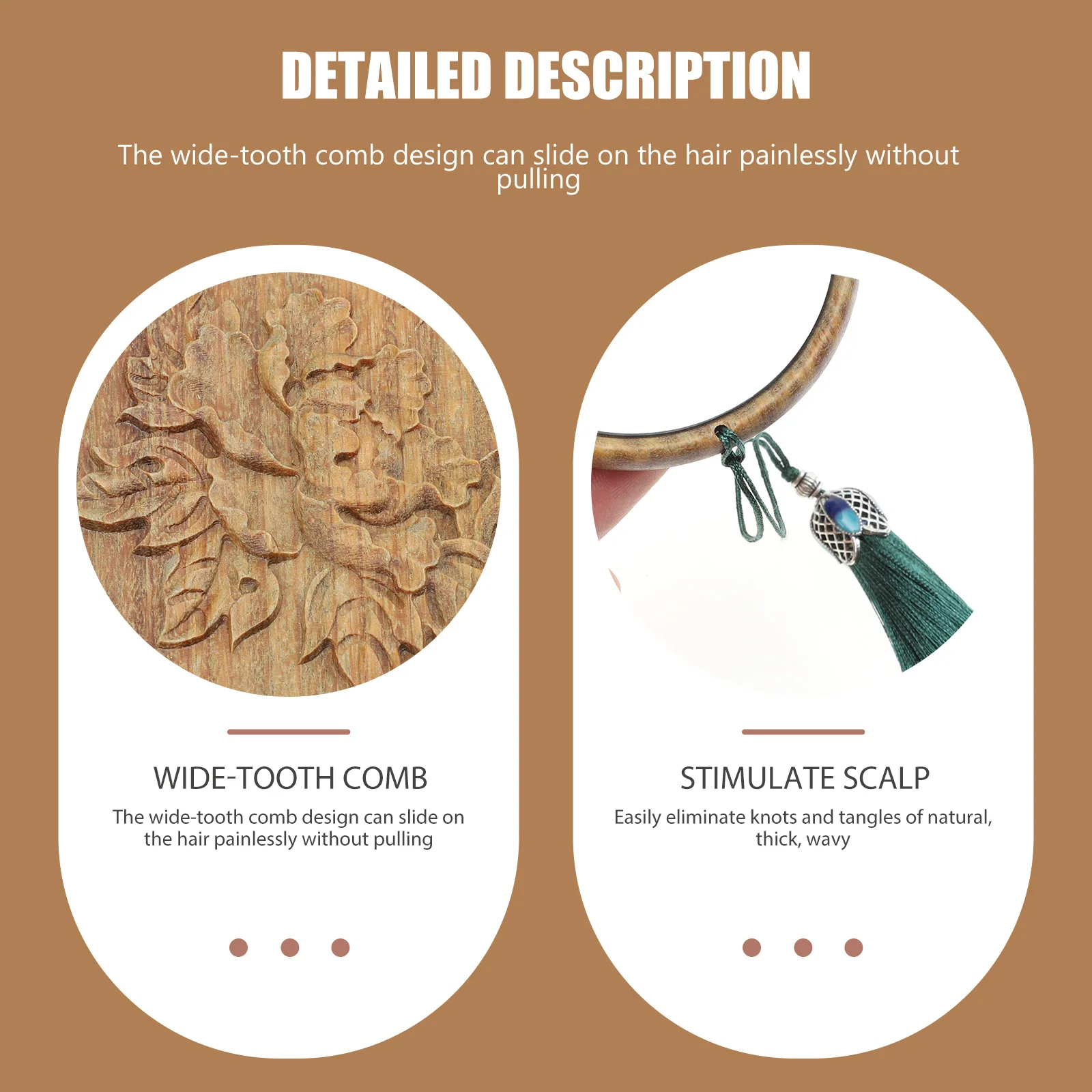 

1Set Retro Mirror Comb Wooden Portable Makeup Mirror Set Exquisite Design Chic Gift for Women Carved Comb