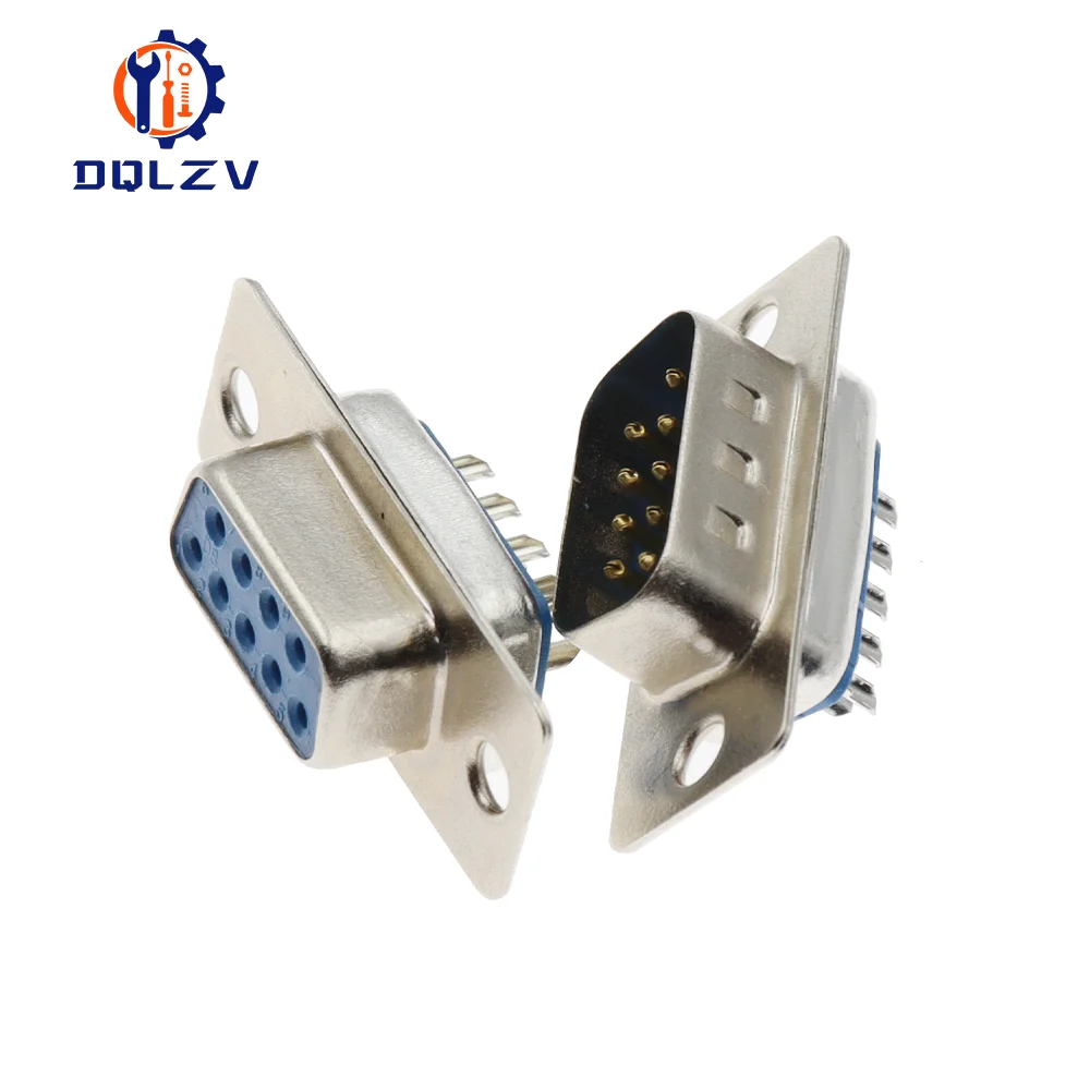 5/10PCS DB9 Adapter Connector Core RS232 Serial COM Plug Connectors Hole/Pin Female Male Port Socket DP9 Plastic Case