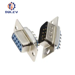 5/10PCS DB9 Adapter Connector Core RS232 Serial COM Plug Connectors Hole/Pin Female Male Port Socket DP9 Plastic Case