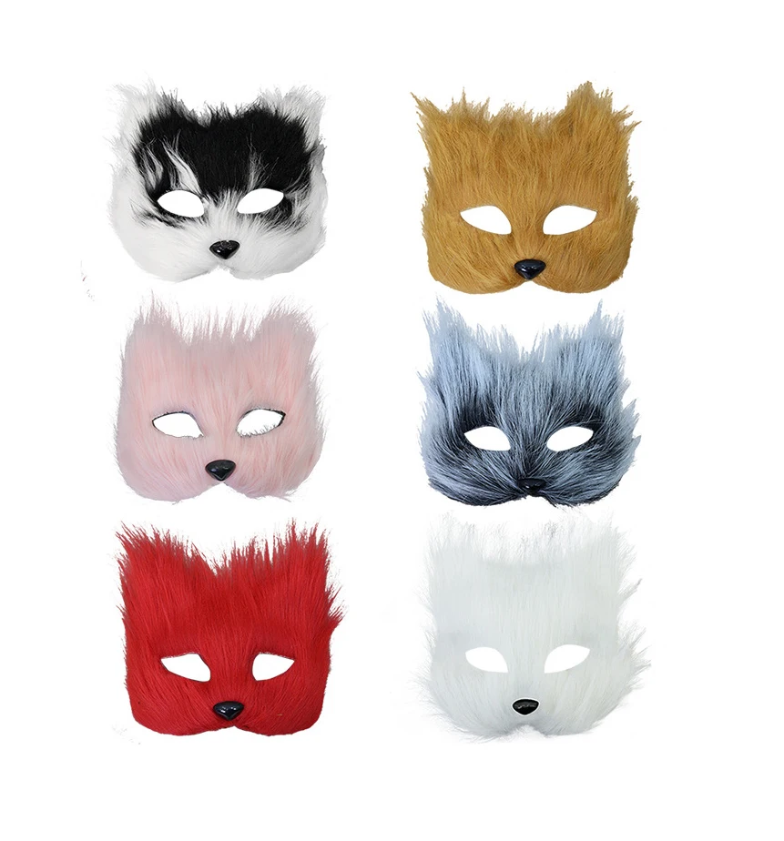 

Плюшевая маска для вечеринки, удобная реалистичная маска женщины-кошки, маска с кошачьими ушками, винтажный реквизит для вечеринки на Хэллоуин для театральных выступлений
