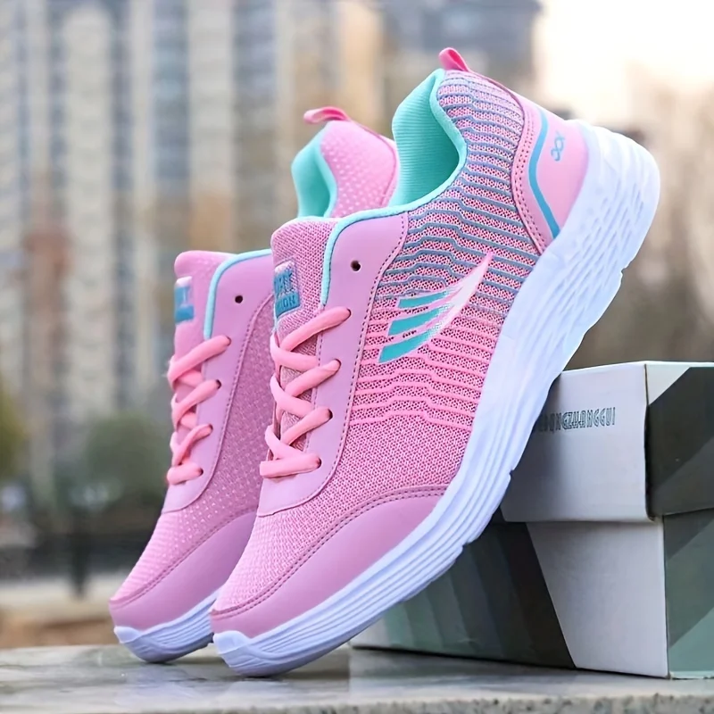 Spring and Autumn Ladies Daily Women\'s Shoes Casual Sports Korean Fashion Breathable Flat Bottom Running Light Travel Sneakers