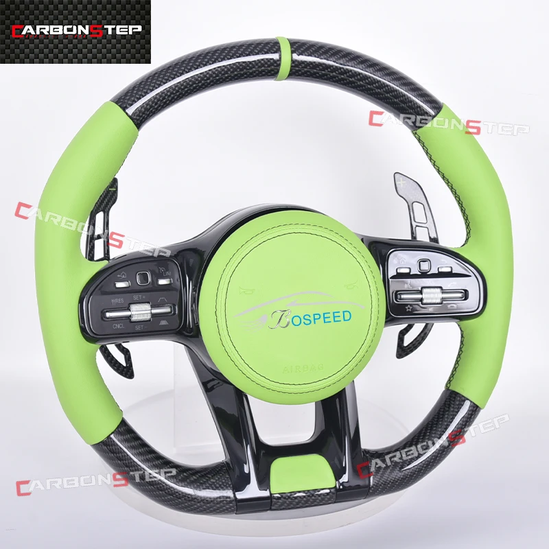 

Upgrade Leather Carbon Fiber Led Steering Wheel For Mercedes Benz W205 AMG W212 W213 CLA C300 W211 W222 Sports Cars Paddles