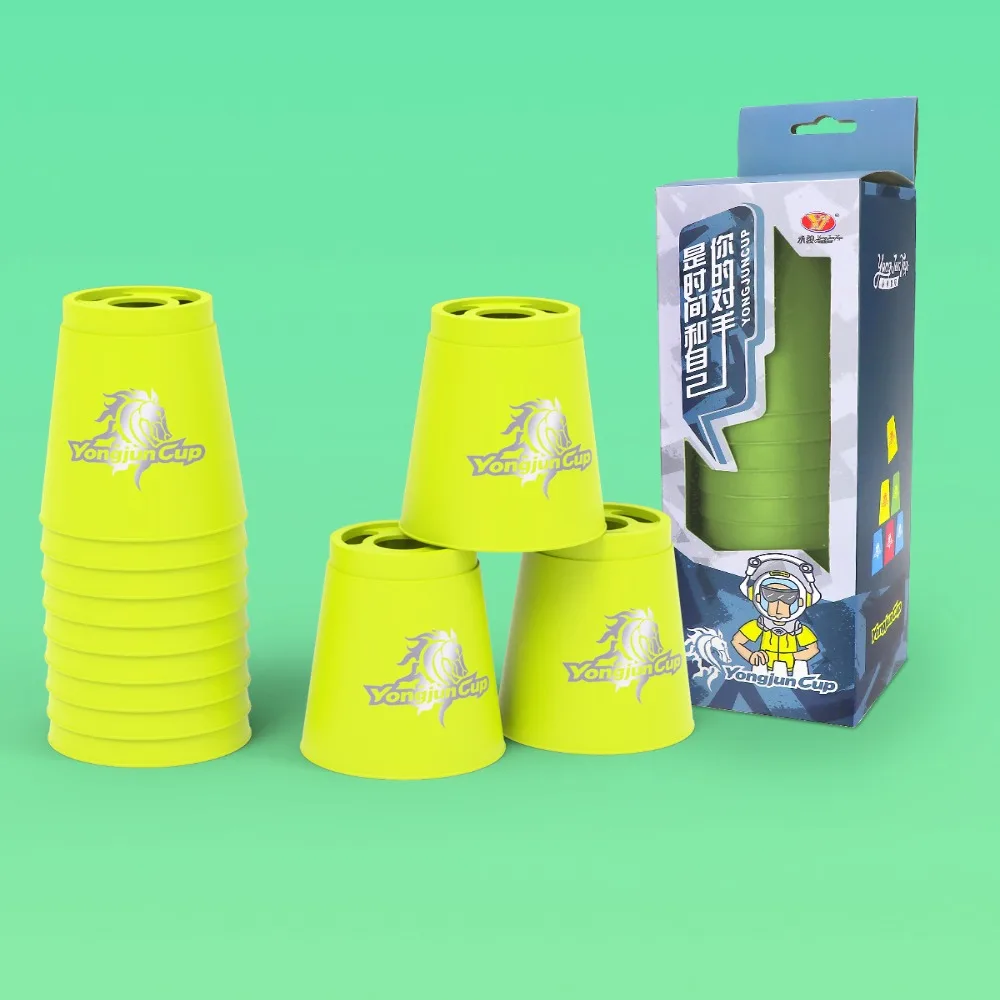 12 unids/set de tazas de pilas rápidas, tazas plegables, tazas apilables deportivas educativas, taza de carreras voladora deportiva colorida de plástico