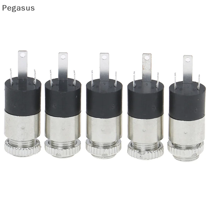 5Pcs Silver PJ392 3.5mm Stereo Female Audio Headphone Connector Jack Socket Plug
