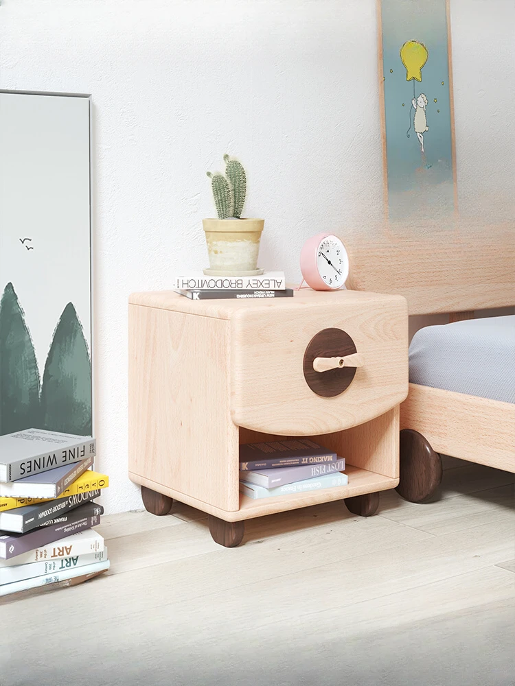 Windmill bedside table, cartoon chest of drawers, storage cabinets, simple solid wood storage sideboards, girls' room furniture