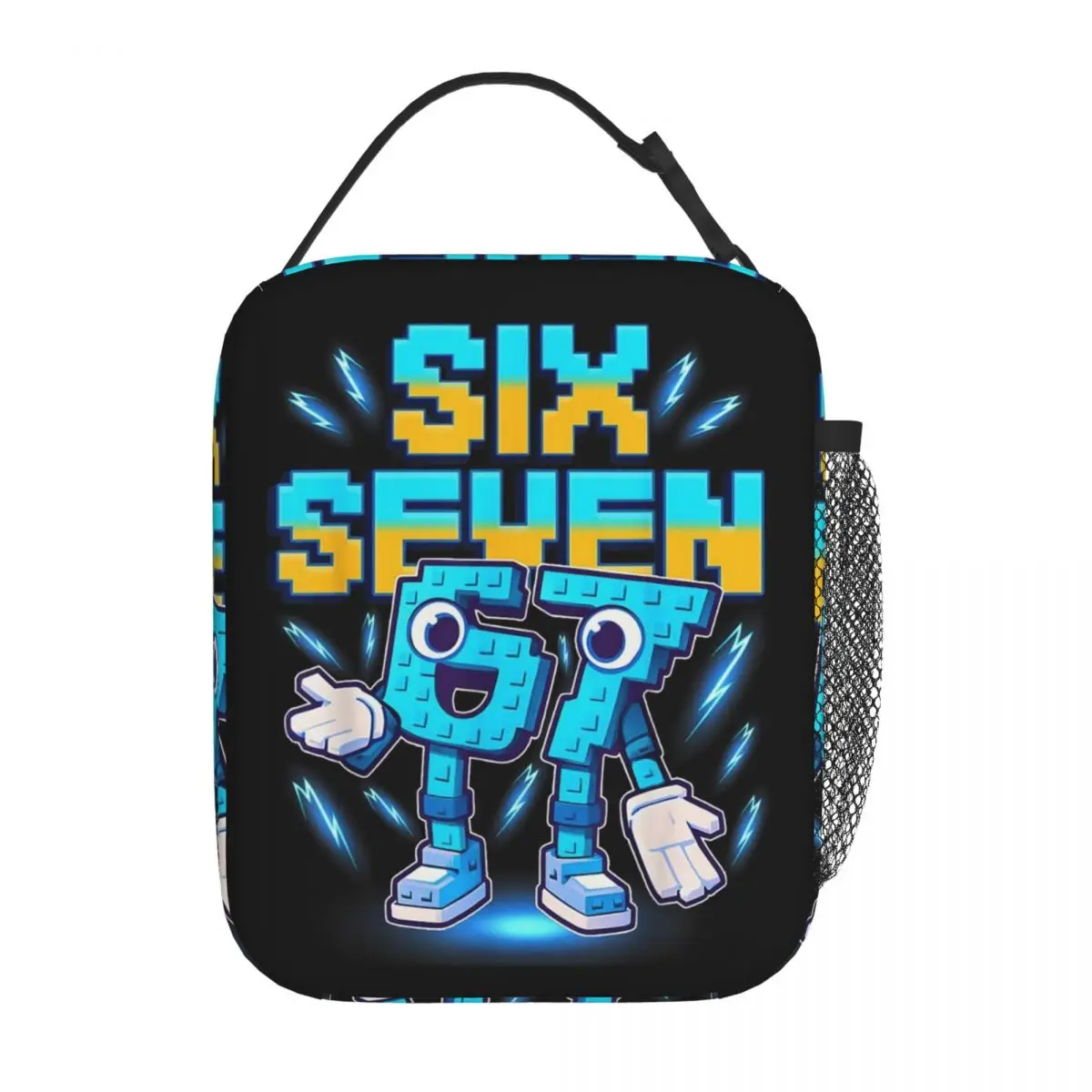 Number 67 Building Blocks Print Insulated Lunch Bag for Women Kids Portable Food Boxes Thermal Lunch Box Tote
