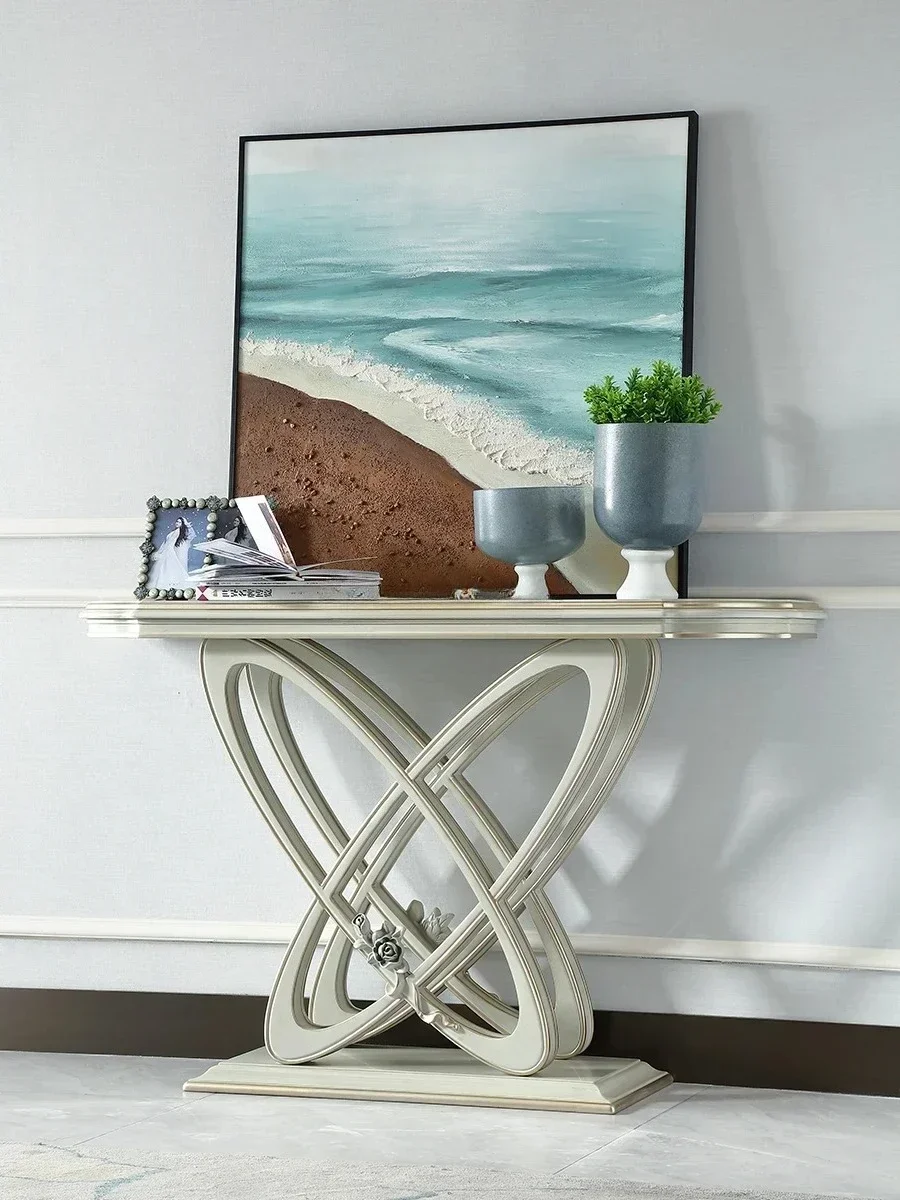 French Entry Lux Solid Wood Console European Style Villa Entrance Wall Console Tables
