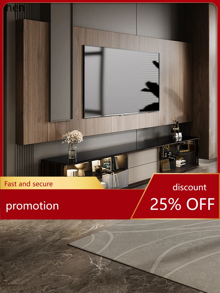 

HT TV Cabinet Floor-standing High-end Glass Home Storage Organizer Living Room Cabinet