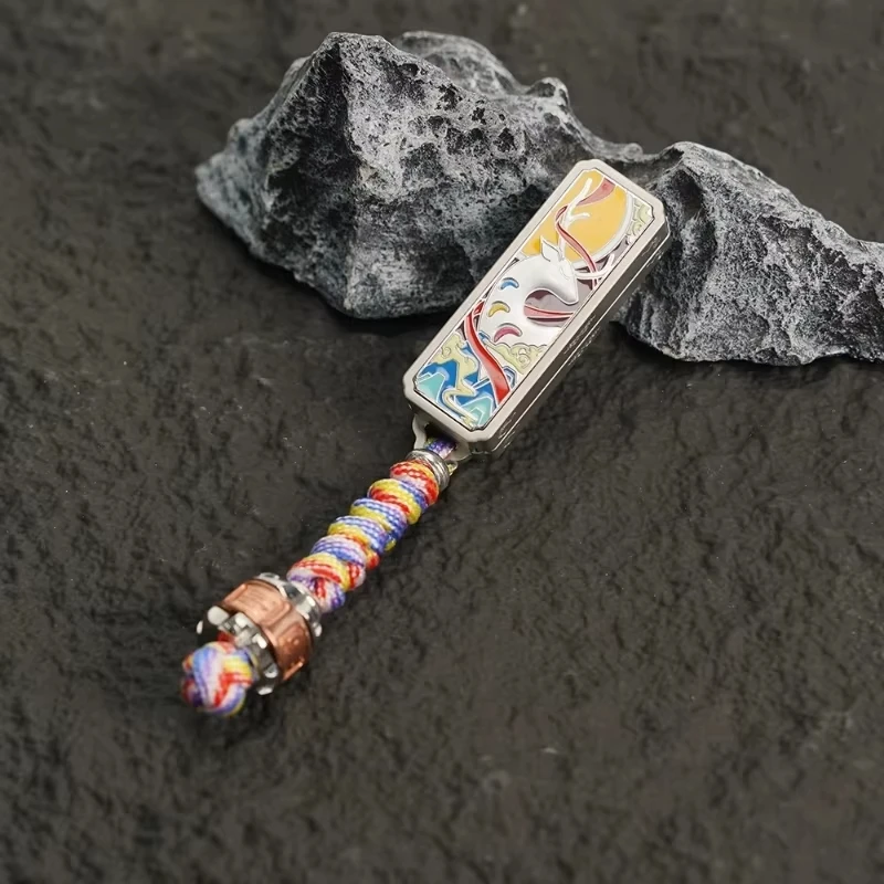 تسعة ألوان الغزلان ضبط الشوكة EDC المغناطيسي دفع بطاقة المنزلق الملونة قلادة سبينر تململ الضغط الإصبع لعبة الدوران