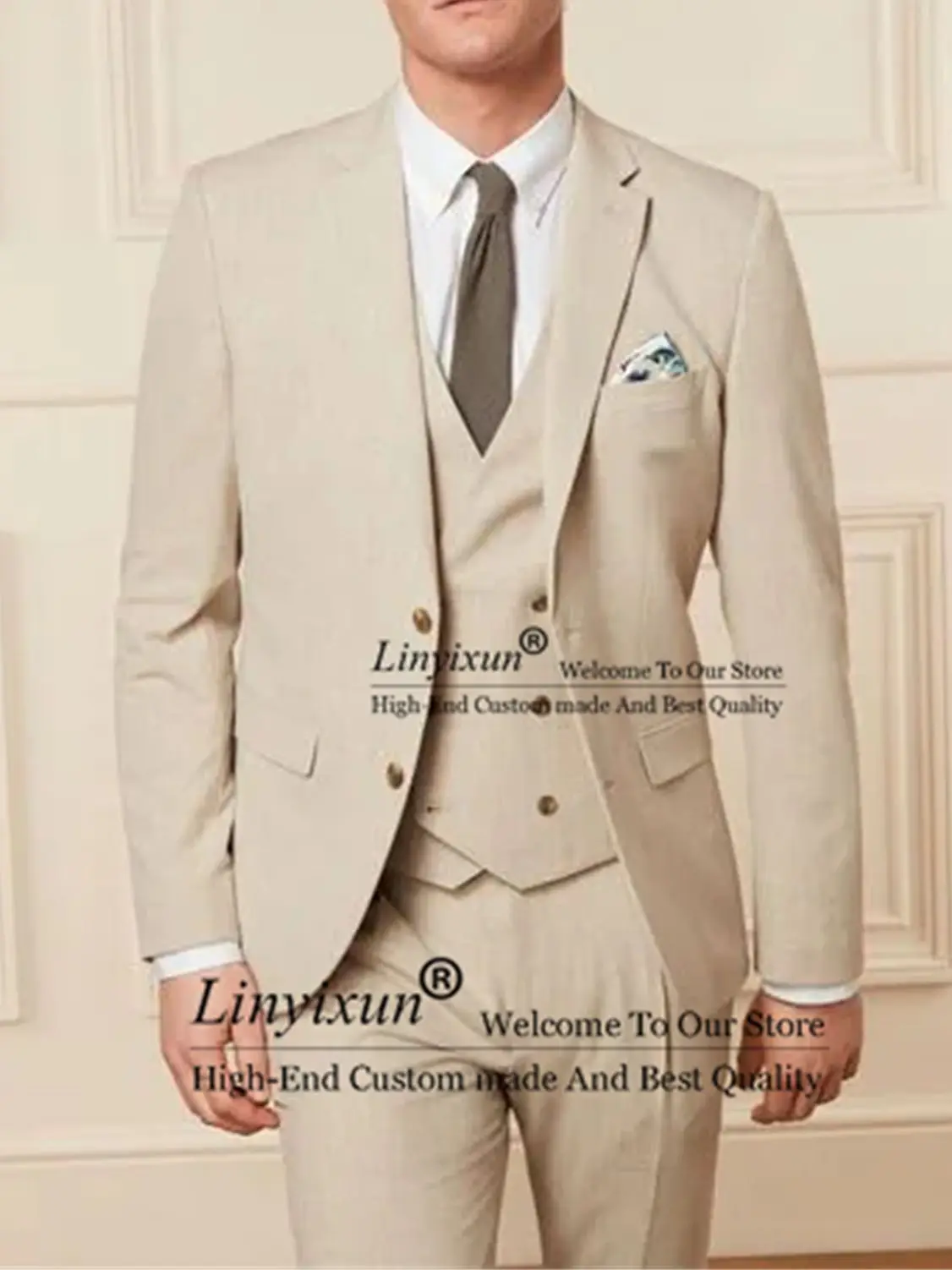 

Fashion Wedding Suits for Men 3 Pieces Sets Business Male Blazers Slim Fit Groom Tuxedos Prom Groomsmen Terno Masculino