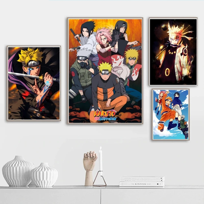 

Japanese Anime Canvas Paintings Naruto Uzumaki Naruto Classic Hanging Decor Gifts Wall Stickers Aesthetic Poster