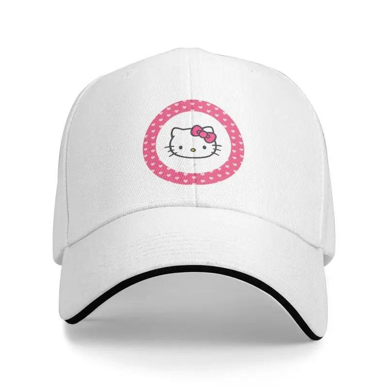 Custom Hello Kitty Smiley Baseball Cap Women Men Adjustable Adult Dad Hat