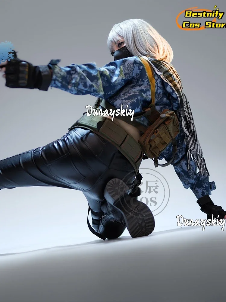 أزياء كوسبلاي جيم دلتا فورس ماي شياوين التأثيرية تكتيكات القوات الخاصة سببو للجنسين الزي هاكر مخلب لعب الأدوار شعر مستعار حذاء S