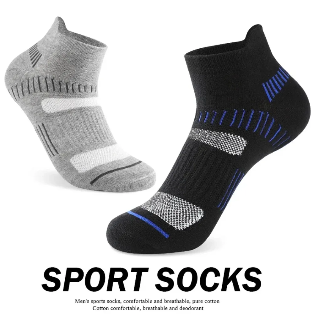 10 Pairs Men Socks High Quality Cotton Athletic Cushioned Breathable Casual Sports Socks Male Short Socks Size38-48 Funny Socks