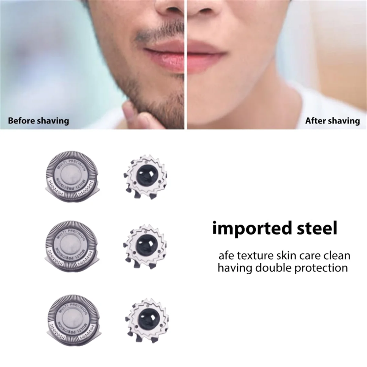 B66C SH50 Replacement Heads for Philips Norelco Series 5000 Replacement Blades S5000 5077 5076 5091 5080 Shaving Heads