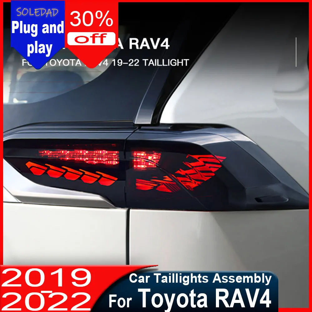 Car Taillight For Toyota RAV4 2019 2020 2021 2022 2023 2024 2025 Running Lamp Brake Reverse Dynamic Turn Signal Rear Lamps