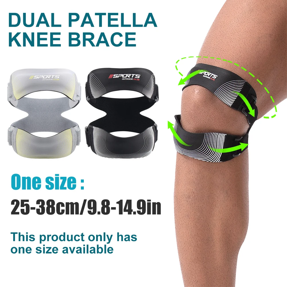 1PCS Patella Knee Brace Pro for Meniscus Tear,Adjustable Orthopedic Compression Patellar Tendon Support Strap with Patella Pads