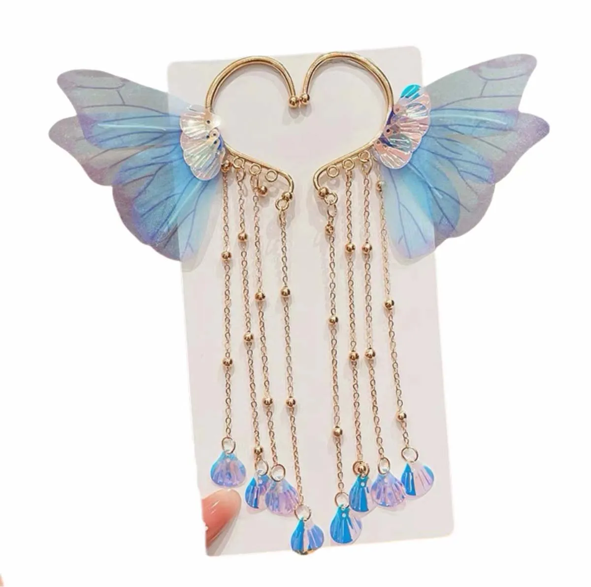 Mermaid Princess Forehead Chain HeadpieceSuper Fairy Mermaid Hair Ornament Necklace Butterfly Earrings Women's Accessories