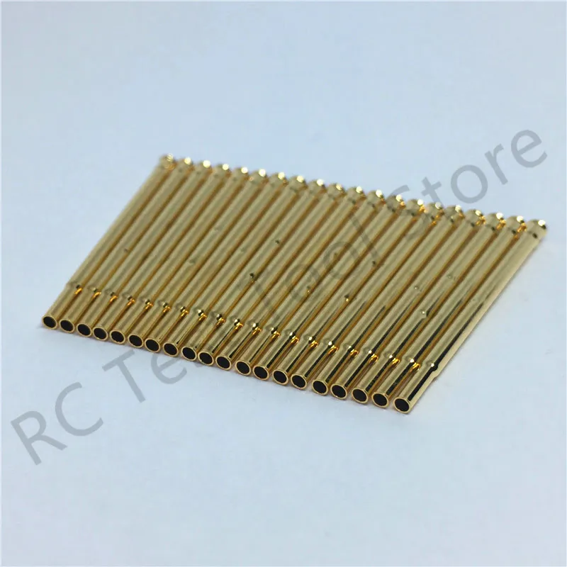 20/100PCS R75-1C Test Pin P75-B Receptacle Brass Tube Needle Sleeve Seat Crimp Connect Probe Sleeve 17.5mm Outer Dia 1.32mm