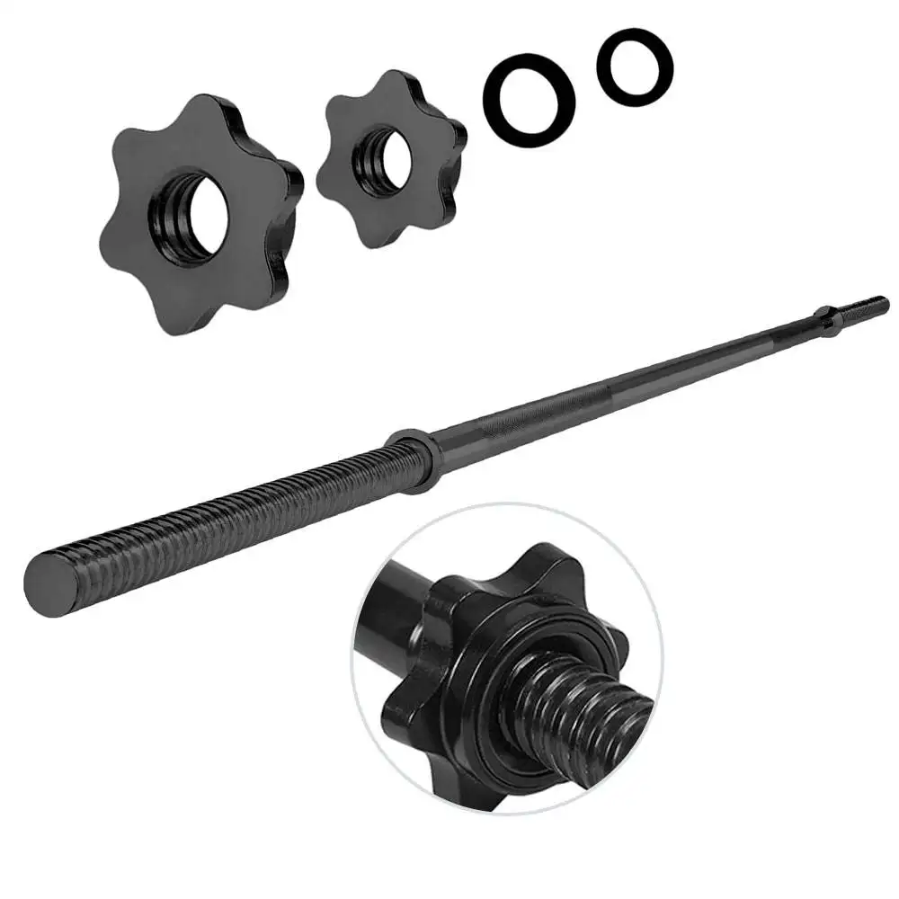 

7ft Commercial Gym Fitness Machine Chrome Barbell Bar With Ring Collars Steel Material For Training New