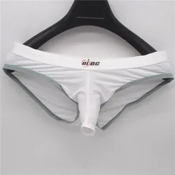 Men's Underwear Thin Ice Silk Triangle Pants Gun Egg Separate Through Hole Elephant Trunk Panties