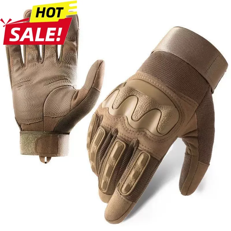 Spring Autumn Tactical Gloves Men's Rubber Shell Protection Thickened All Finger Touch Screen Outdoor Riding Cold Protection