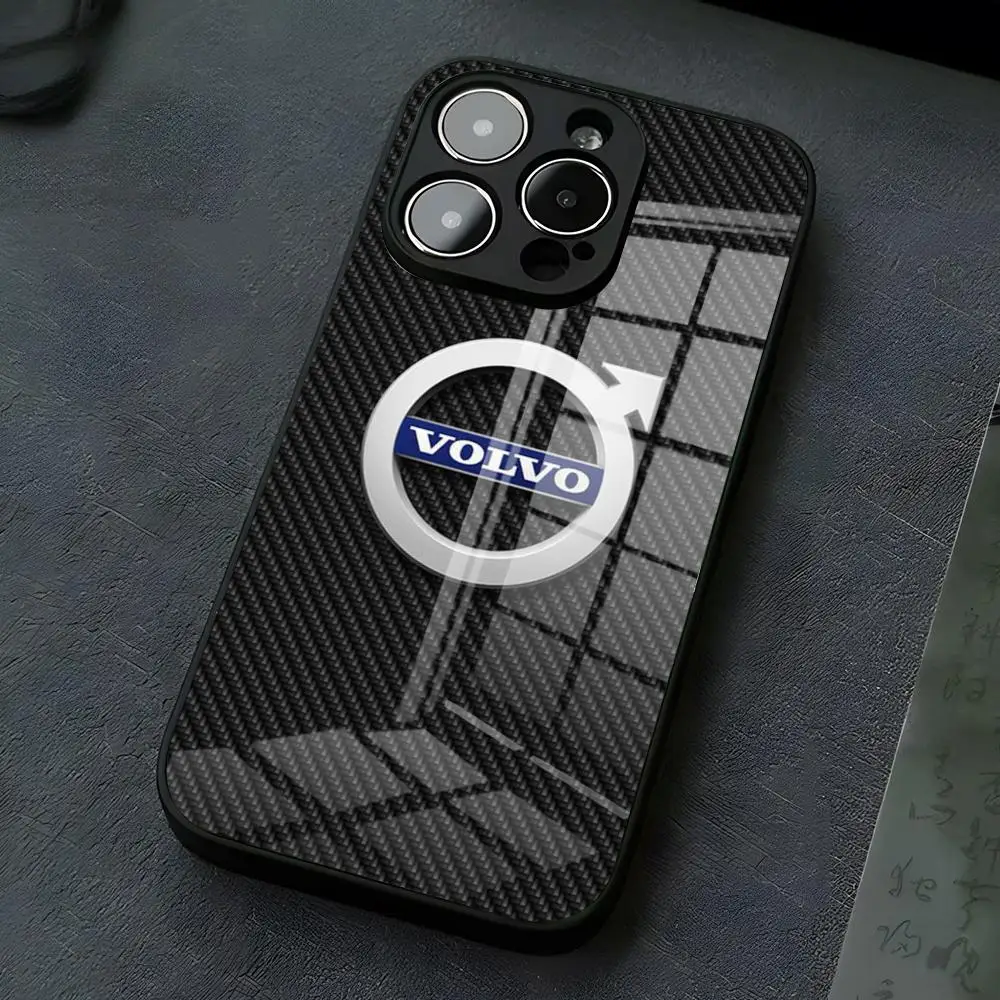 Coole V-VolvoES Logo Handyhülle für iPhone 17 Pro Max 16 15 14 Pro Max 13 11 X Xs Xr 8 7Plus Glasabdeckung – Detail 11