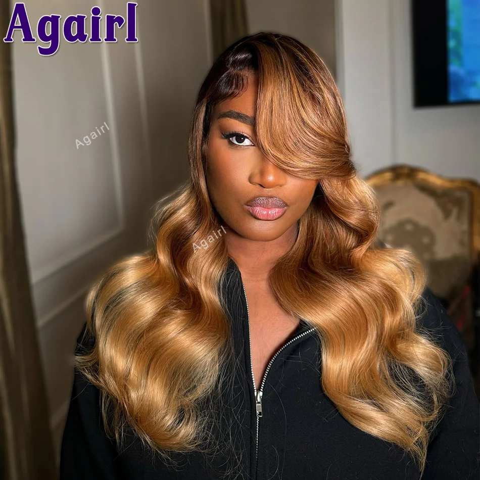 

Ombre Honey Blonde 13x6 13X4 Lace Frontal Human Hair Wigs PrePlucked Brazilian Virgin Colored Body Wave Lace Front Wig For Women