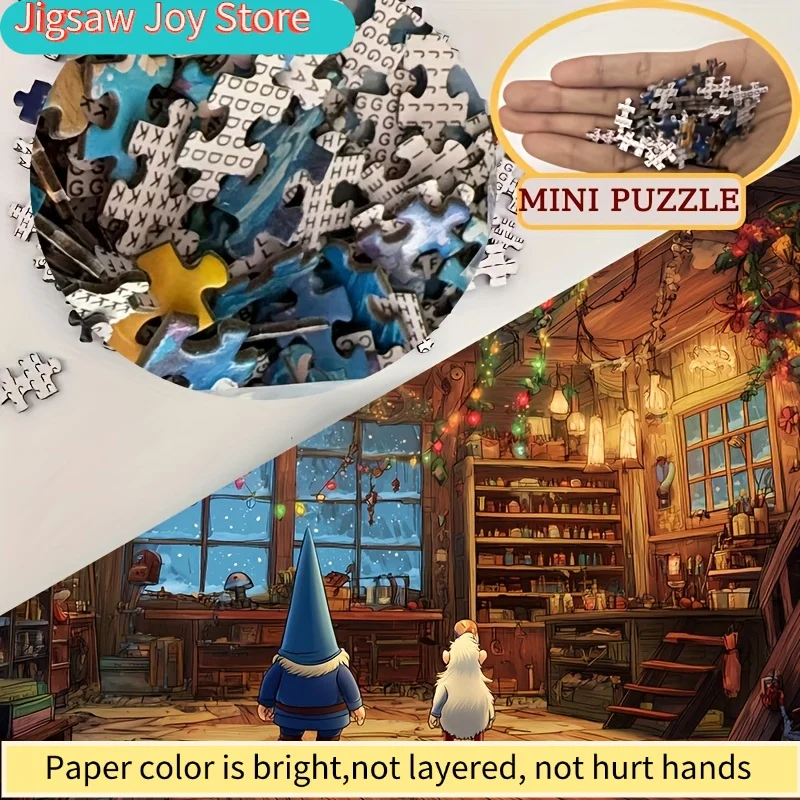 Mini Rompecabezas de Papel para Adultos con el Título 'El País de las Maravillas de la Ventana Navideña', Adecuado para Juegos de Fiesta y Actividades con la Familia