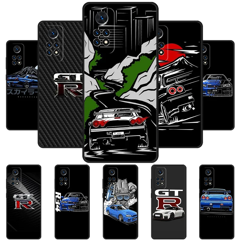 JRM Skyline GTR R34 Phone Case For Redmi Note 11 EPro 11S 10T 9S Promax 8 Pro Xiaomi Mi 11 12X 12S Ultra Cover