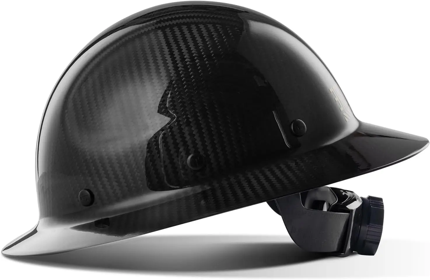 

Carbon Fiber Full Brim Hard Hat, OSHA Approved ANSI Z89.1 Safety Helmet with Chin Strap and 6-Point Suspension in Classic Black