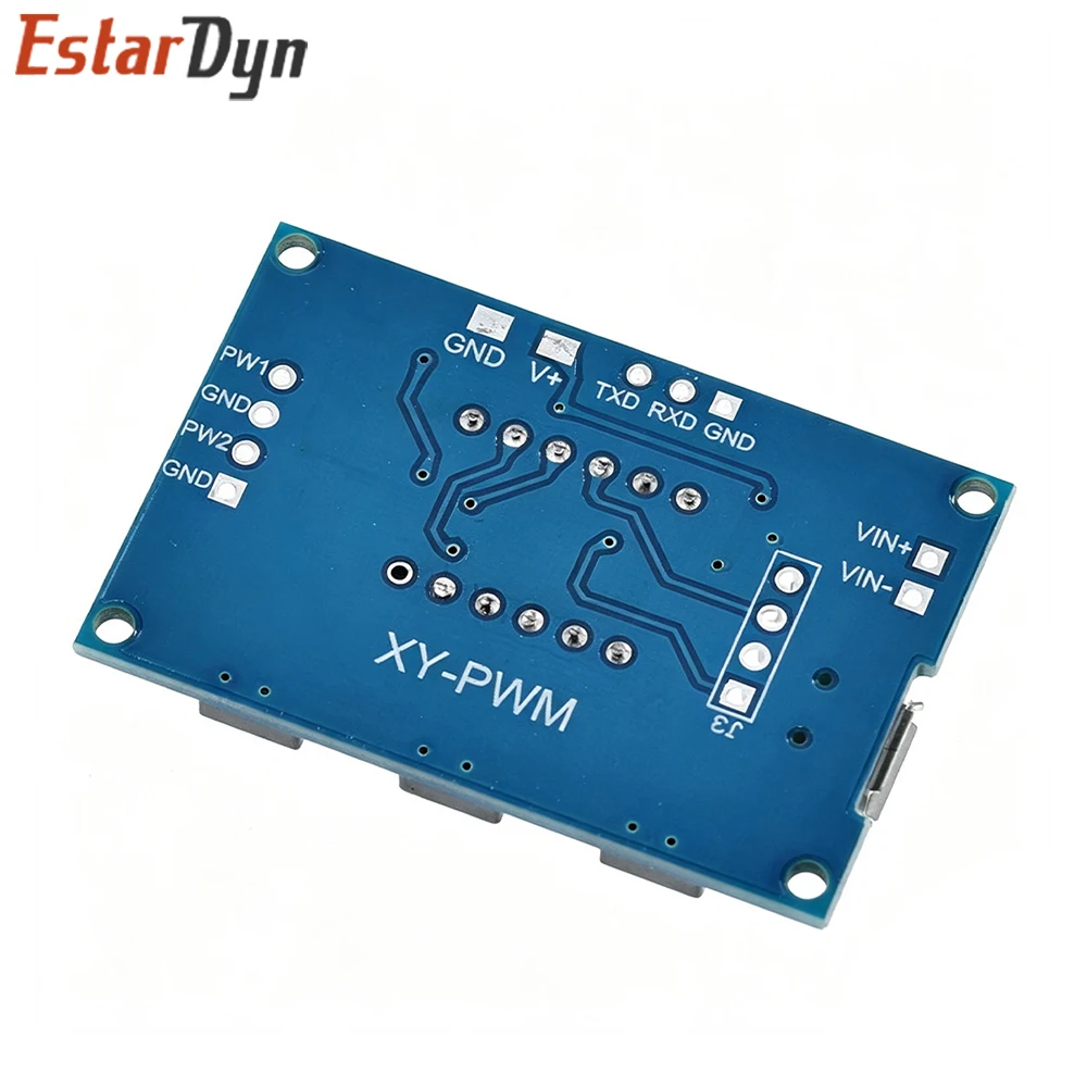 Estardyn 2CH PWM Controller Adjustable Duty Cycle Frequency Module with LED Display DC 5V-24V for LED Dimmer Motor Speed Fan