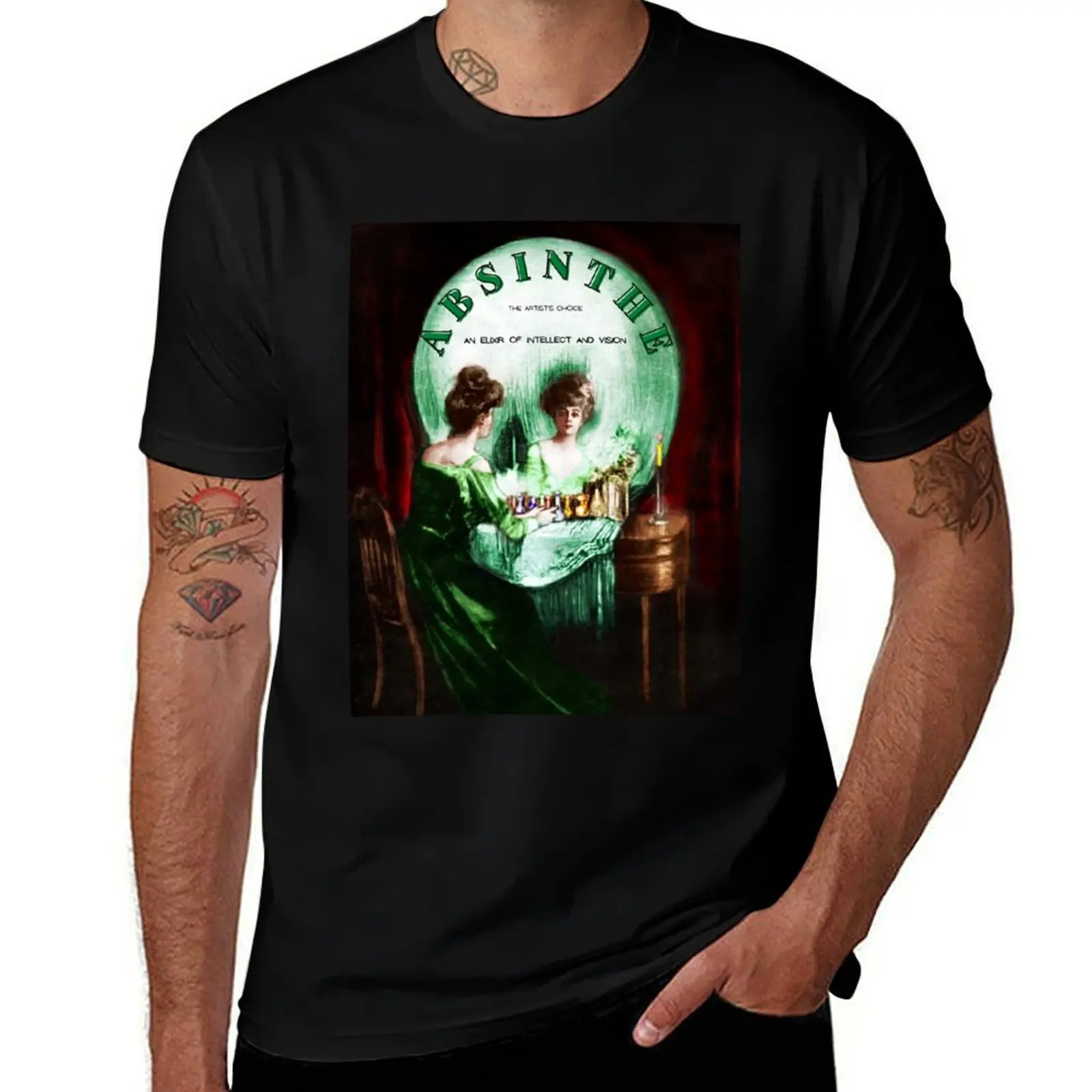 

Vintage 1876 Absinthe Liquor The Artist's Choice Elixir Aperitif Cocktail Alcohol Advertisement Poster T-Shirt