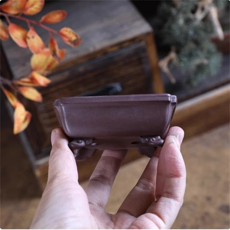 Purple Sand Small Ceramic Flower Bonsai Pot,Micro Plant Moss Vase,Home Desk Table Garden Decoration