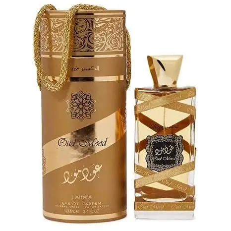 Perfume Lattafa oud mood 100 ml, fragancia floral, ámbar, almizcle y madera - Perfume árabe