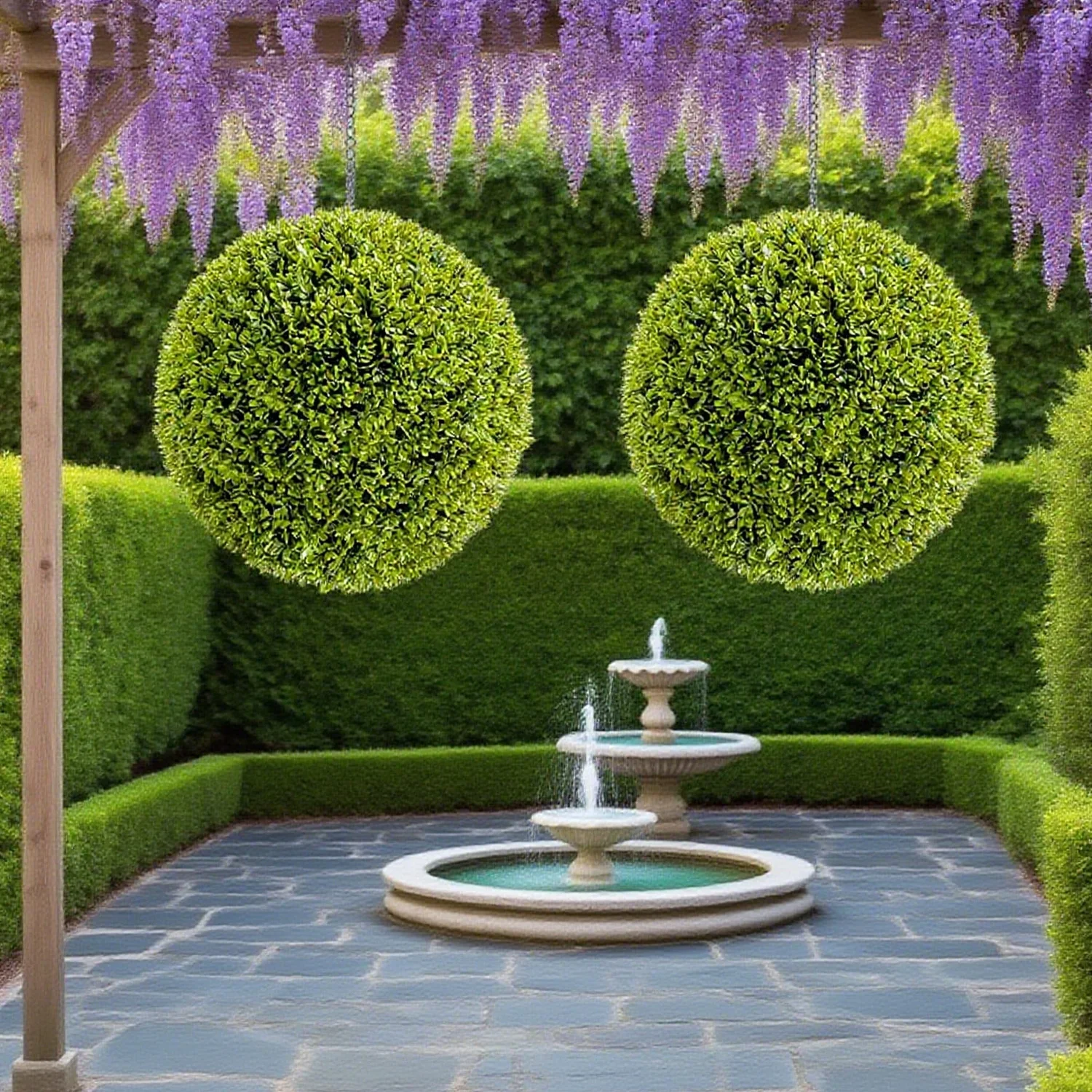 2pcs/4pcs Artificial Plant Topiary Ball, Hangable Faux Boxwood Balls, Decorative Balls for Backyard, Balcony, Garden, Home