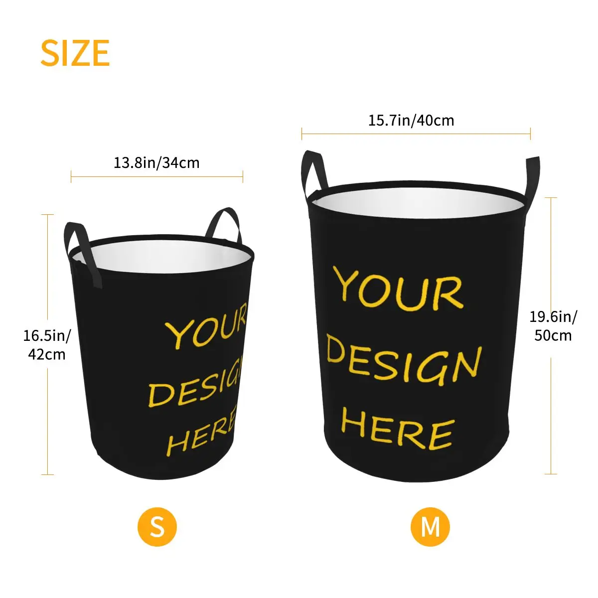 Custom Custom Your Photo Logo Text Print Laundry Basket Foldable Your Design Here DIY Toy Clothes Hamper Storage Bin for Nursery