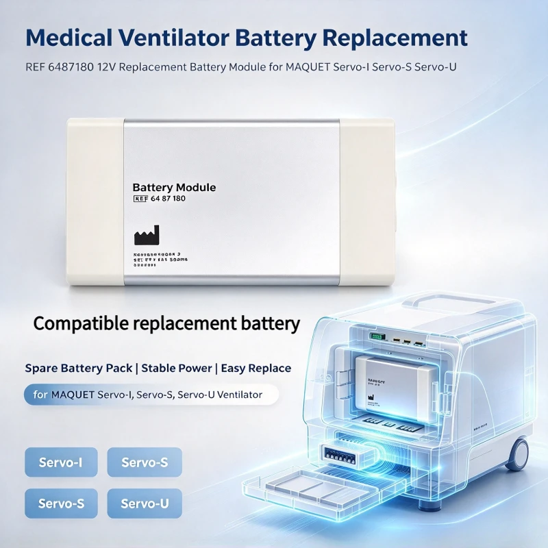 REF 6487180 12V Medical Rechargeable Replacement Battery Module For MAQUET Servo‑I Servo‑S Servo‑U Ventilator Spare Battery Pack