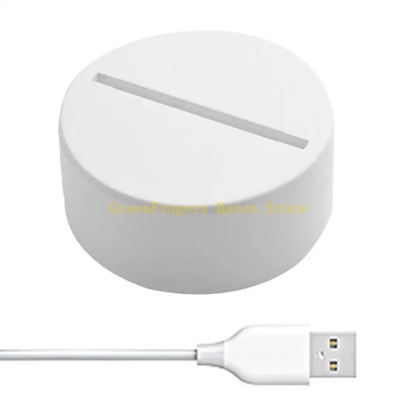 F68D Crystal Wooden Lighted Base Stand Night Light LED Lights Display Pedestal Base