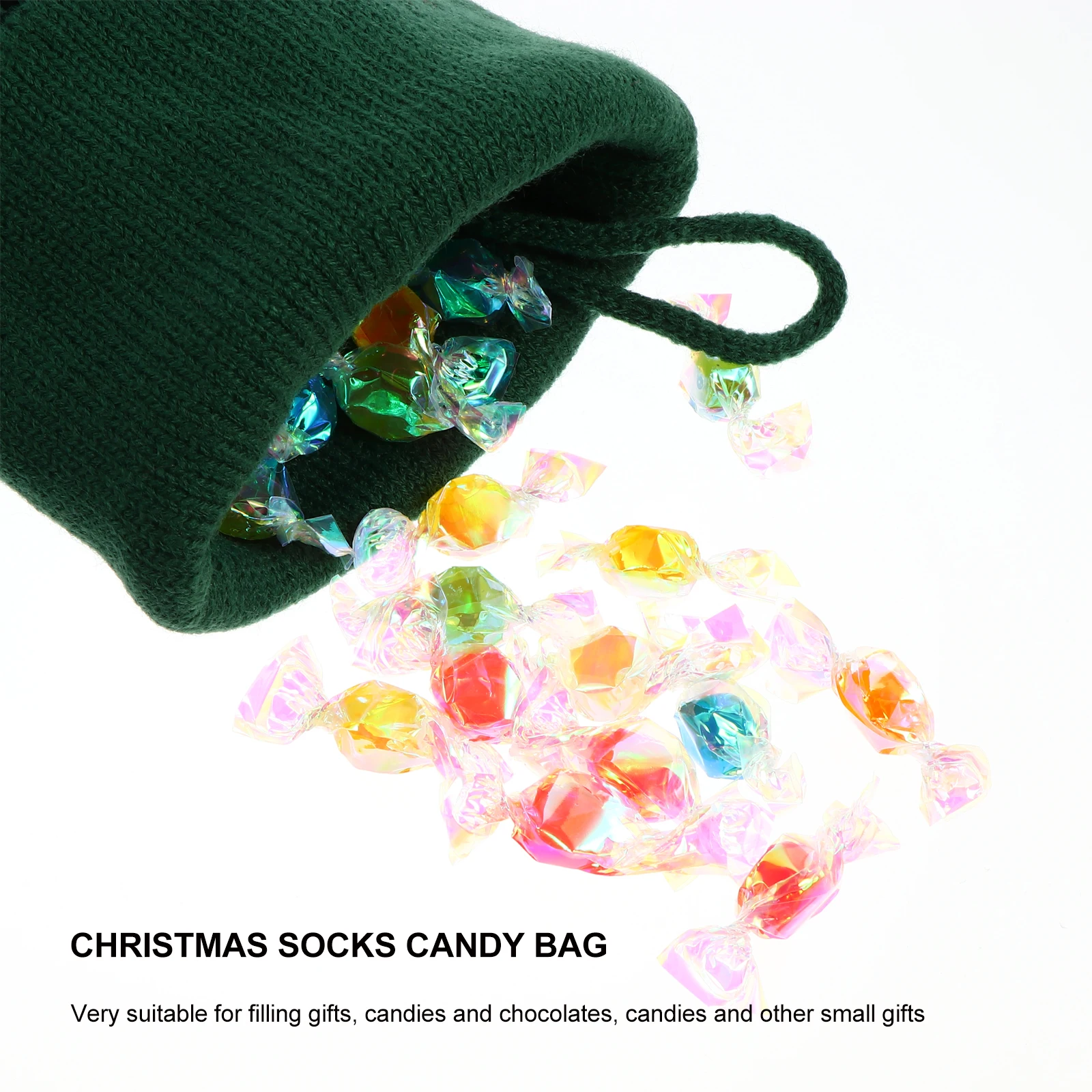 

1pc Christmas Stocking Gift Bag Plaid Sock Pendant Environmentally Friendly Filled With Candies Chocolates Small Gifts