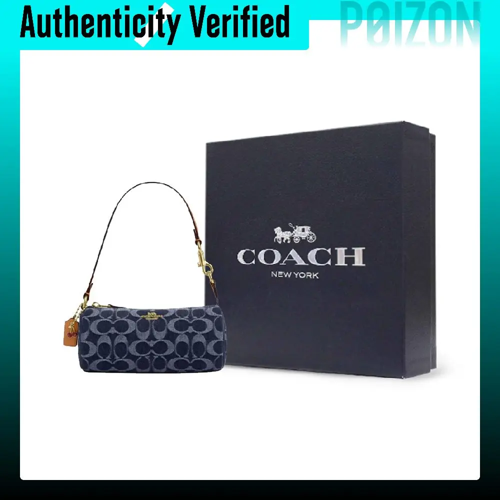 COACH Nolita Fabric Handbag Small Women's Denim Blue With Natural Color CZ459-IMXIA