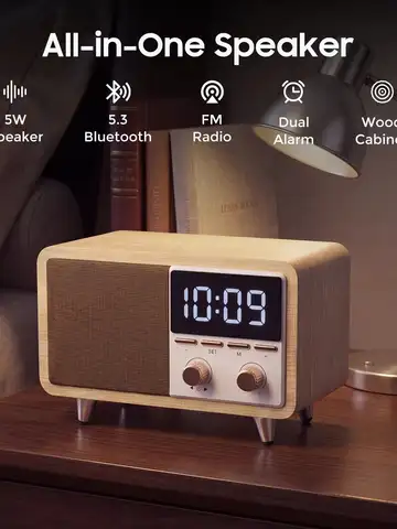 Domars Retro Wooden Bluetooth Speaker 120W High Power Portable Karaoke Speaker with 20000mAh Battery 30Hz-20KHz Frequency